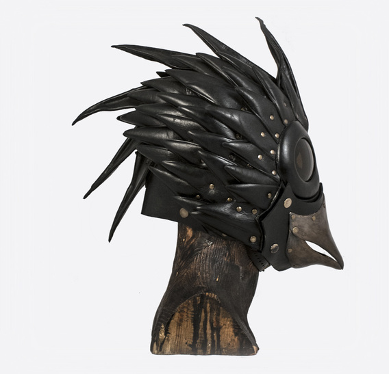 Bird Brass Beak Art Leather Mask