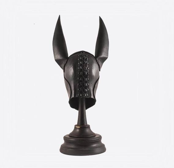 Black Dog Anubis Art leather mask