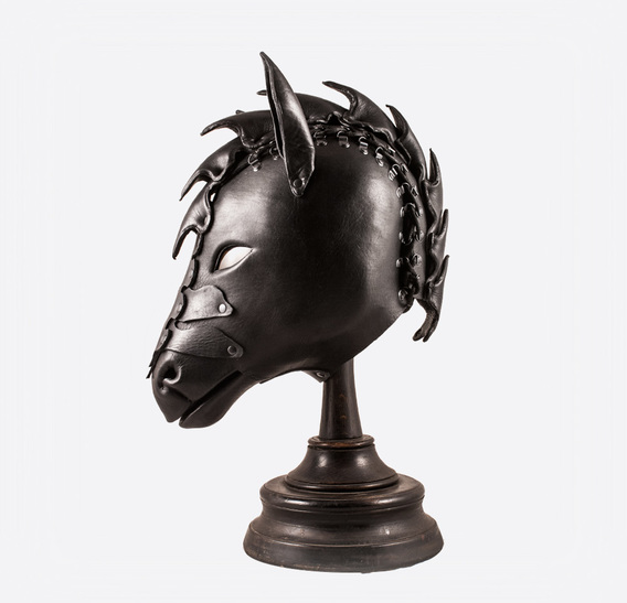 Black Pegasus art Leather Horse Pony Mask
