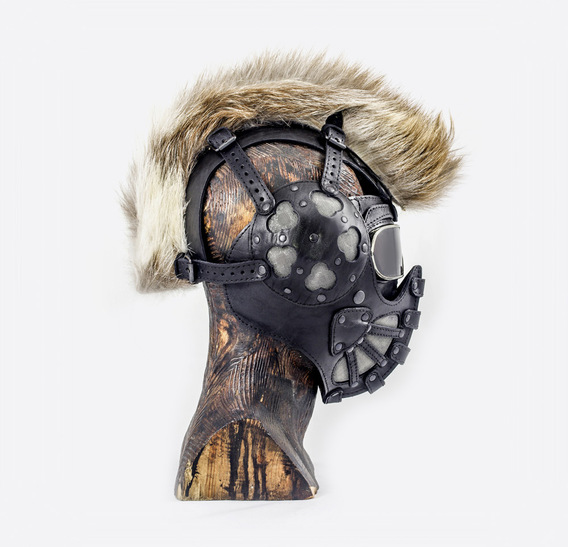 Black Mohawk Art Leather Mask
