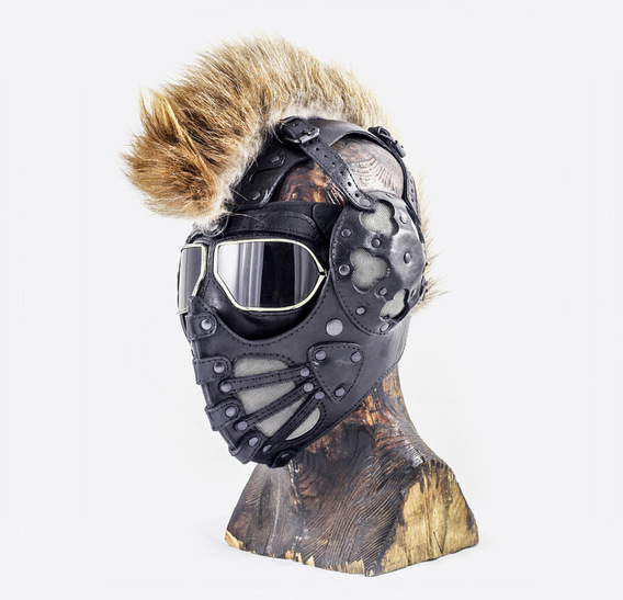 Black Mohawk Art Leather Mask