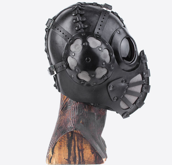 Black Pilot 4 Art Leather Steampunk Gas Mask