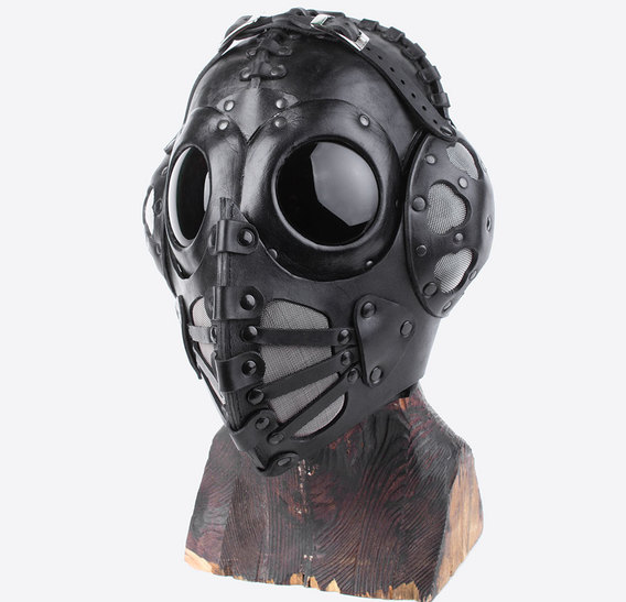 Black Pilot 4 Art Leather Steampunk Gas Mask