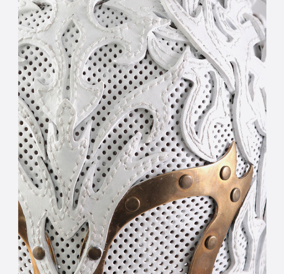 White Lace Steampunk Leather Art Gasmask 1