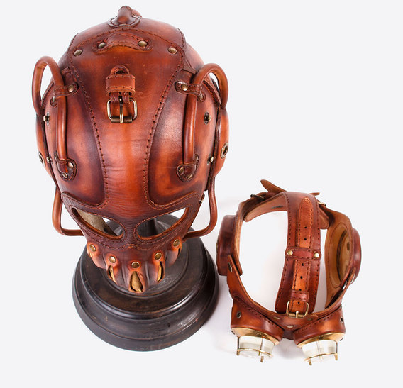 Mask & Glasses Steampunk art leather Gas Mask