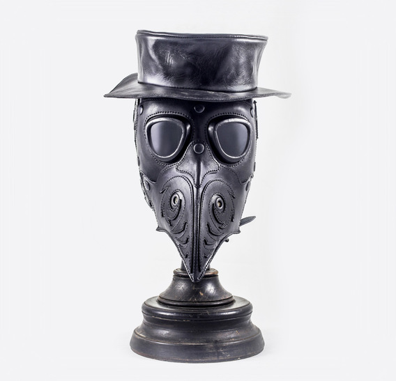 Plague Doctor Art Leather Mask with Hat