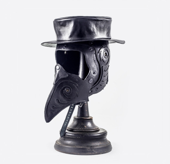 Plague Doctor Art Leather Mask with Hat