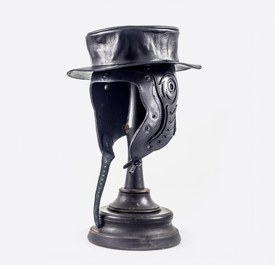 Plague Doctor Art Leather Mask with Hat