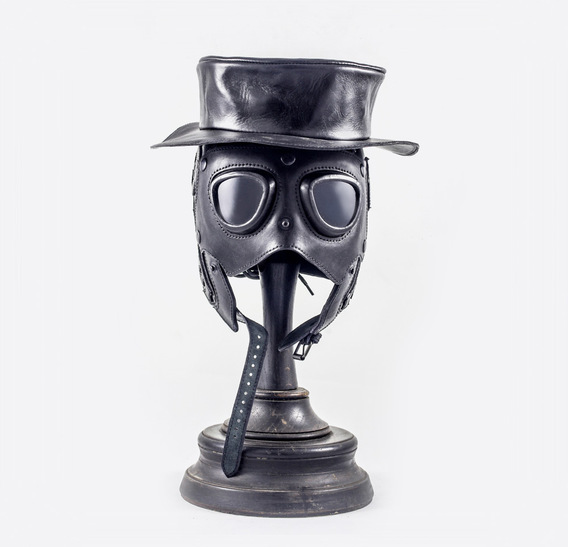 Plague Doctor Art Leather Mask with Hat