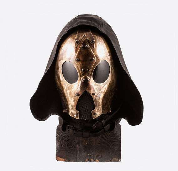 Hooded Ant Brass art Leather Gas Mask