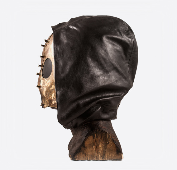 Hooded Ant Brass art Leather Gas Mask