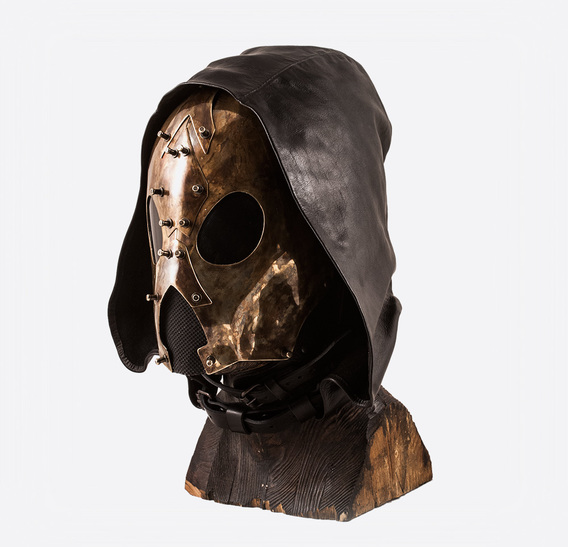 Hooded Ant Brass art Leather Gas Mask