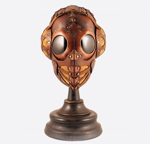 Brown Pilot 4 Art Leather Steampunk Gas Mask