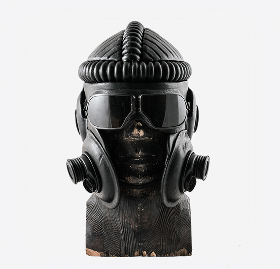 Tank Crew Commander Helm Art Leather Gas Mask
